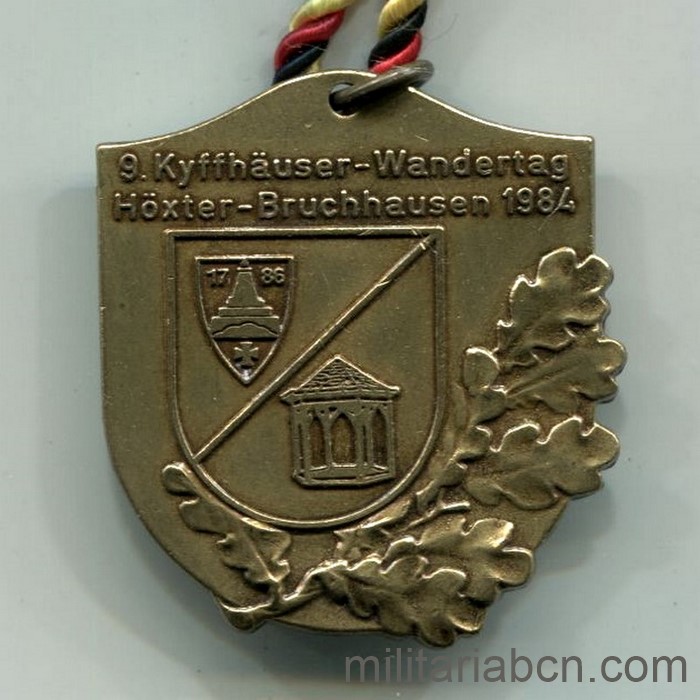 República Federal Alemana. Medalla del 9 Kyffhäuserbund Wandertag Höxter Bruchhausen 1984. 43 x 40