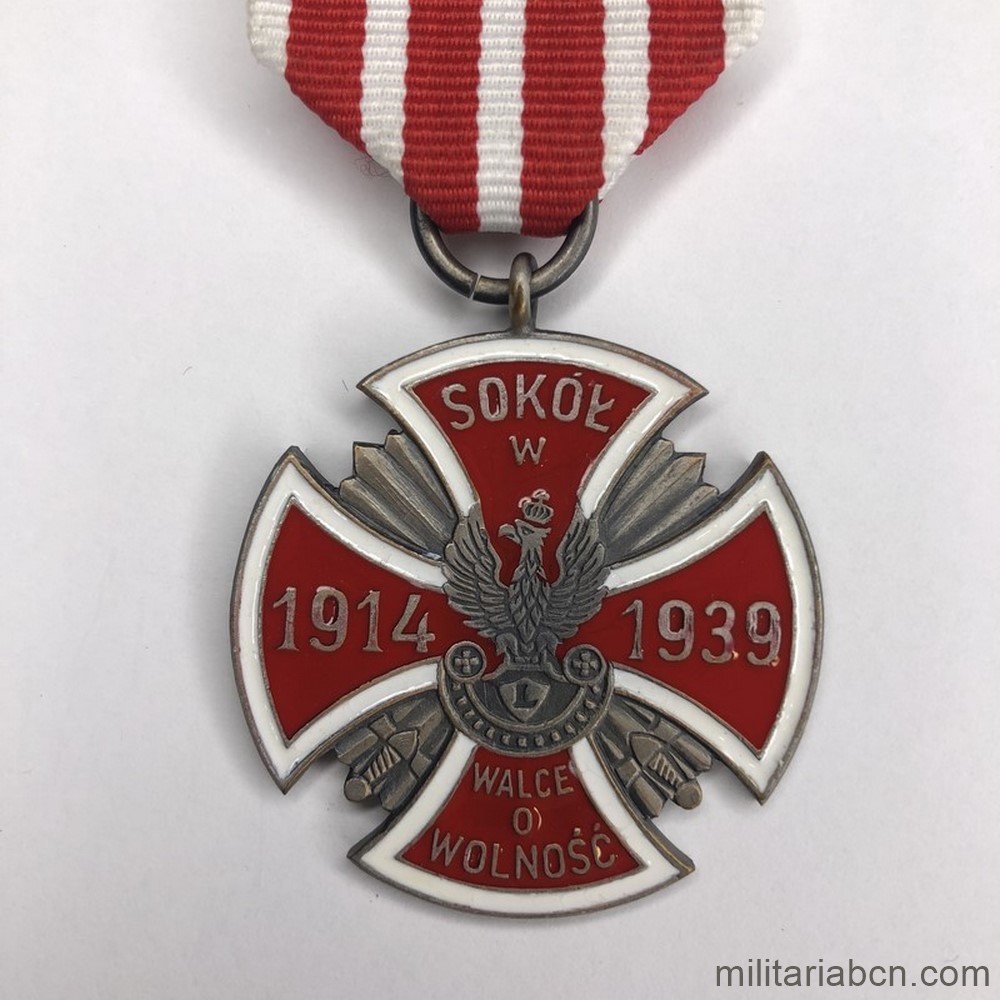 Polonia. Cruz Conmemorativa del Sokol de la Lucha por la Libertad 1914-1939. Reedición de 1995