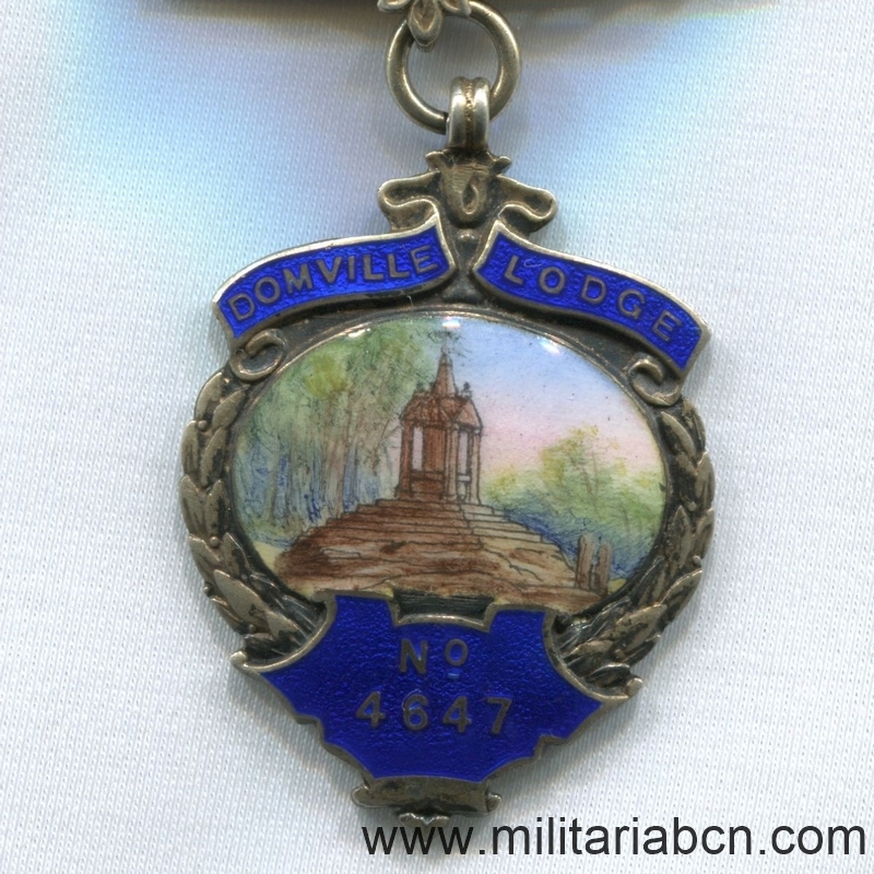 Reino Unido. Medalla Masónica en plata. Marcada. 1924.