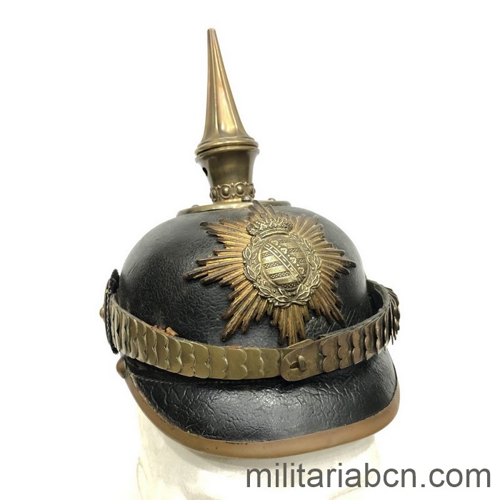 Alemania. Sachsen.  Pickelhaube de Infantería modelo 1895