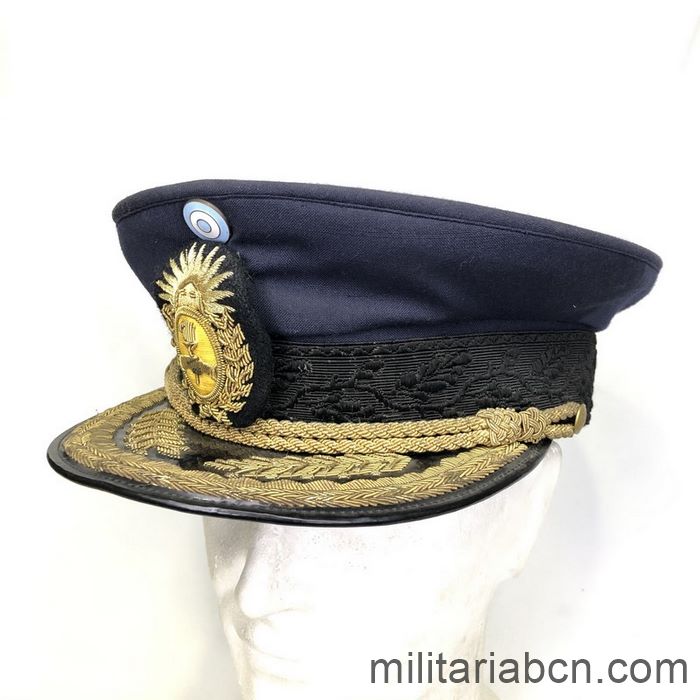 Argentina. Gorra de plato de policía de Comisario General de la Provincia de Buenos Aires