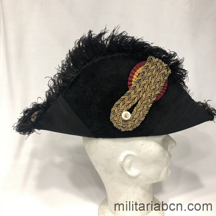 España. Bicornio de Diplomático de la época de Alfonso XII. Con caja de origen.