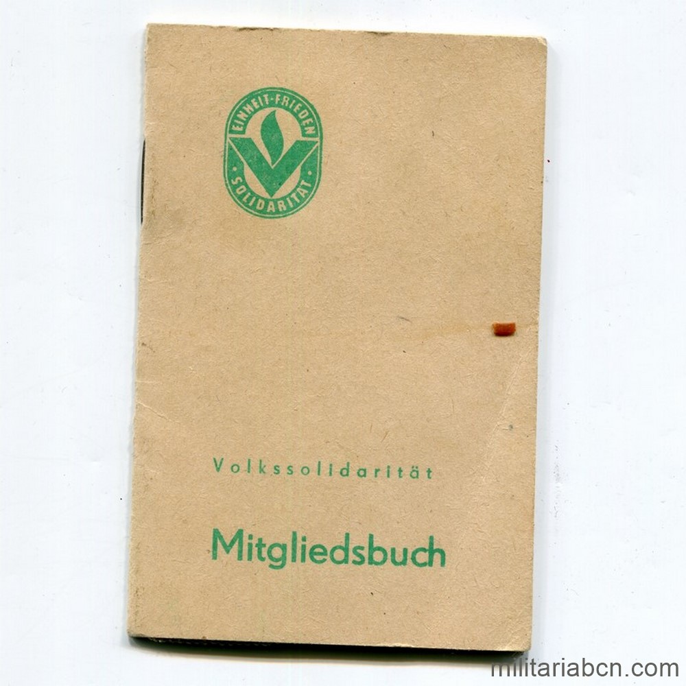 DDR Carnet de Volkssolidarität. Mitgliedsbuch 1987 a 1990