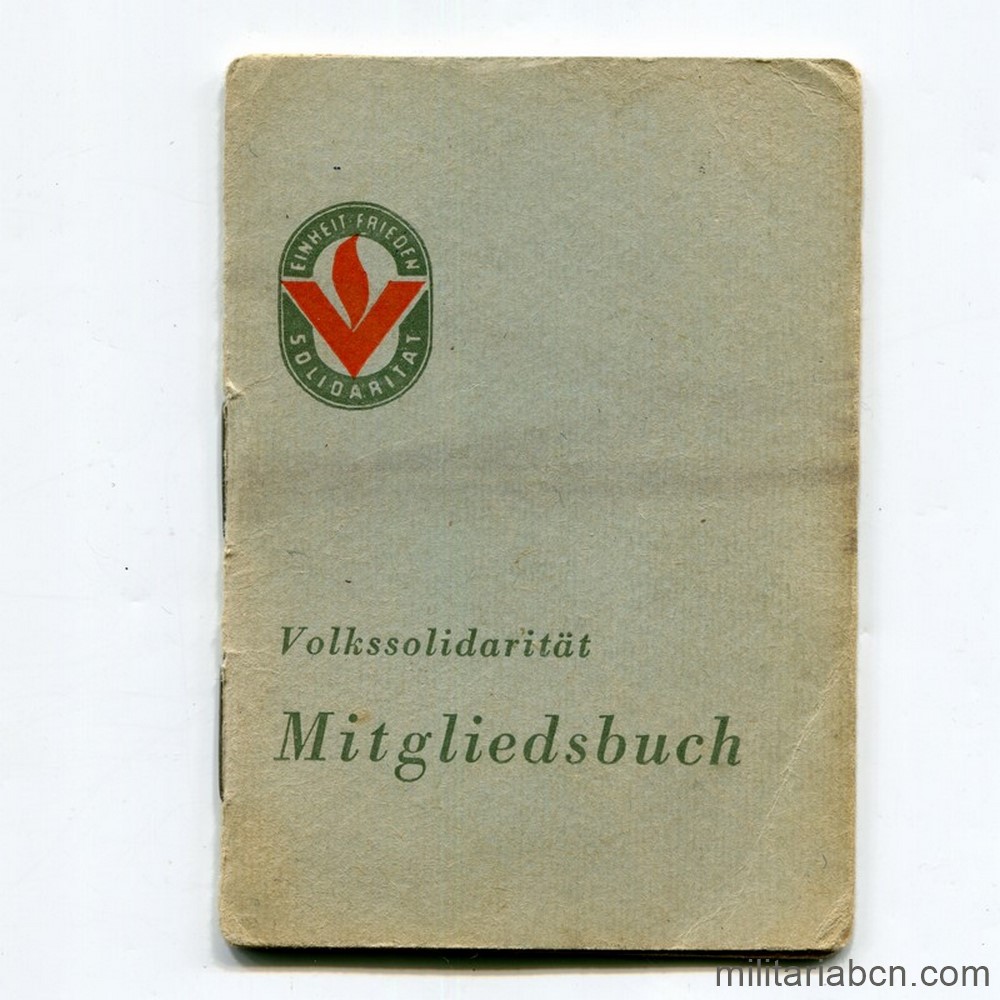 DDR Carnet de Volkssolidarität. Mitgliedsbuch. 1959. 1963 a 1965