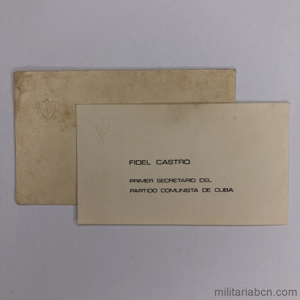 República de Cuba. Tarjeta de visita de Fidel Castro