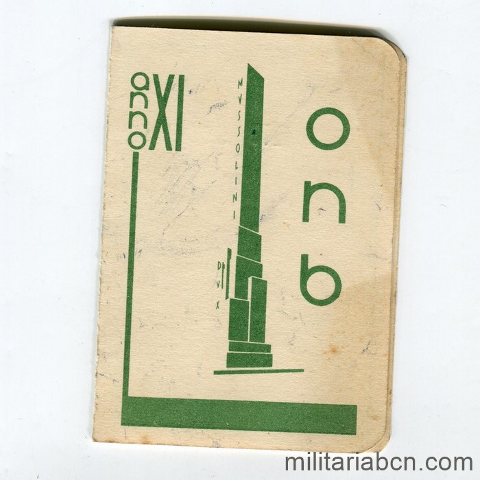 Italia. Carnet de la Opera Nazionale Balilla. Aldo. Anno XIV. 1931