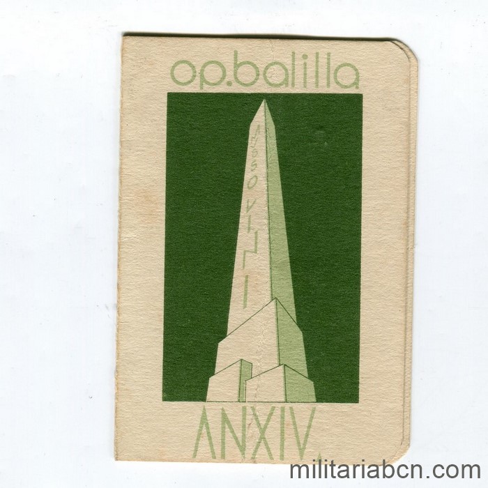 Italia. Carnet de la Opera Nazionale Balilla. Anno XIV. Viguzzolo