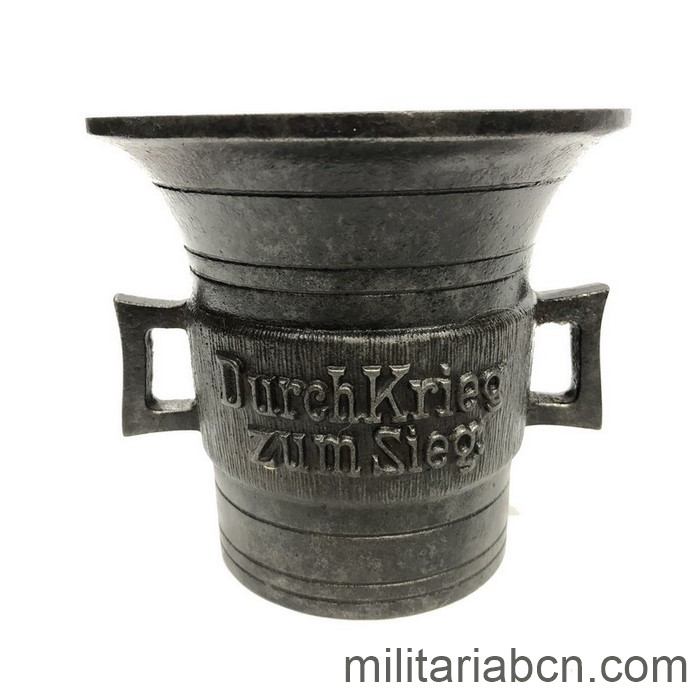 Alemania. Mortero o almirez para recoger donaciones de Guerra 1914-1917