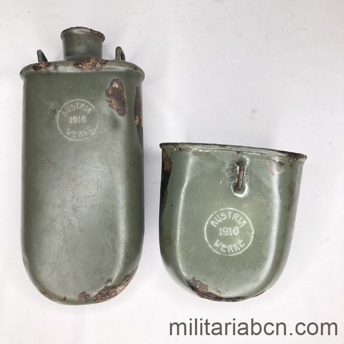Cantimplora y cazo del Ejército Austrohúngaro de la 1ª Guerra Mundial