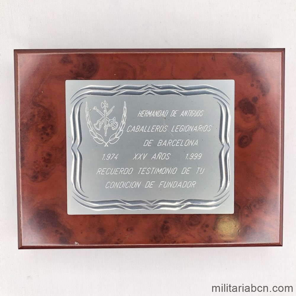 Placa de Homenaje al Fundador de la Hermandad de Antiguos Caballeros Legionarios de Barcelona