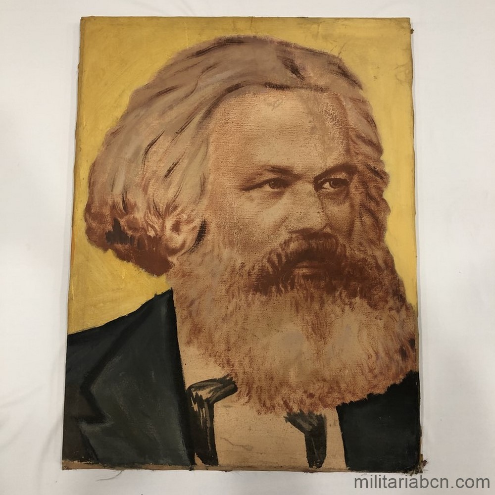 DDR. Retrato o pintura al óleo de Karl Marx