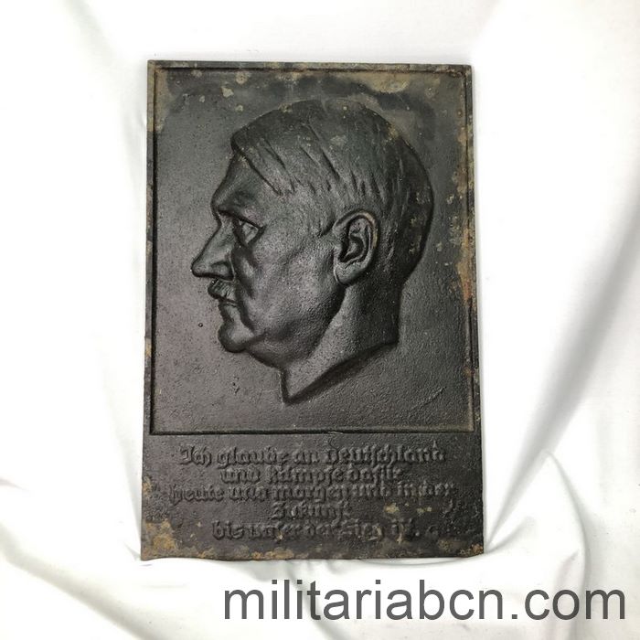 Alemania III Reich. Placa de Hitler en hierro
