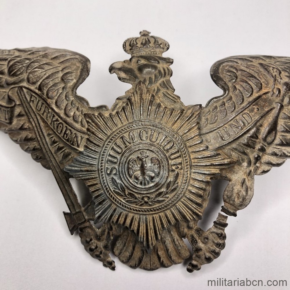Alemania Imperial. Águila de Pickelhaube de un sargento del 1er o 5º Regimiento de Guardias a Pie