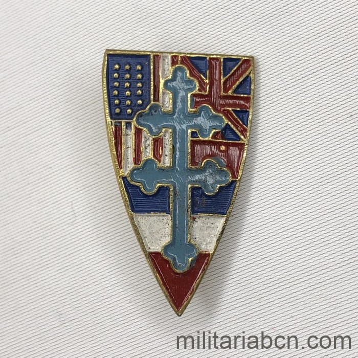 Francia. Insignia de la Resistencia y la Liberación. Con las banderas de los Países Aliados. 1945