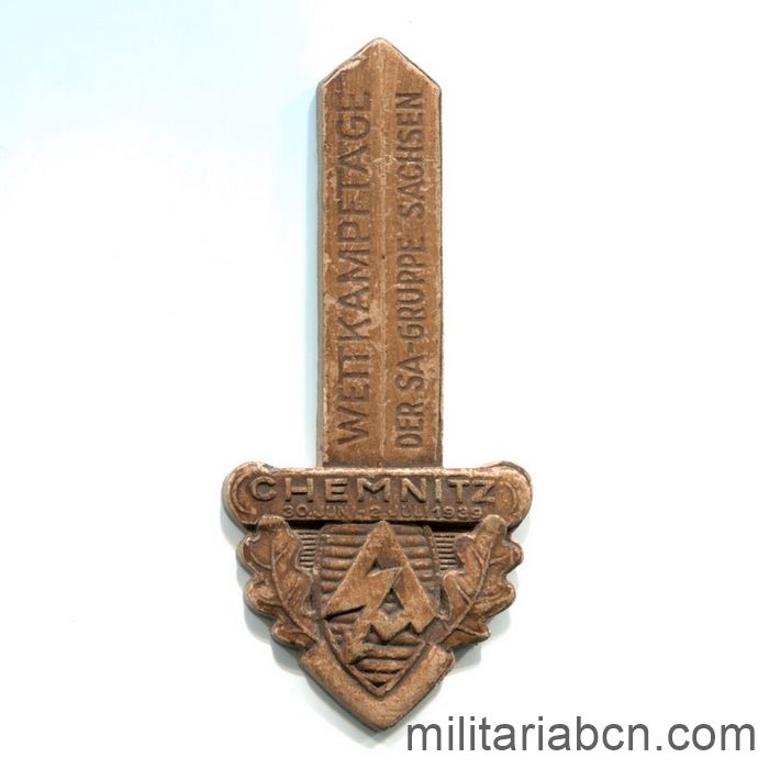 Alemania III Reich. Insignia Wettkampftage der SA Gruppe Sachsen