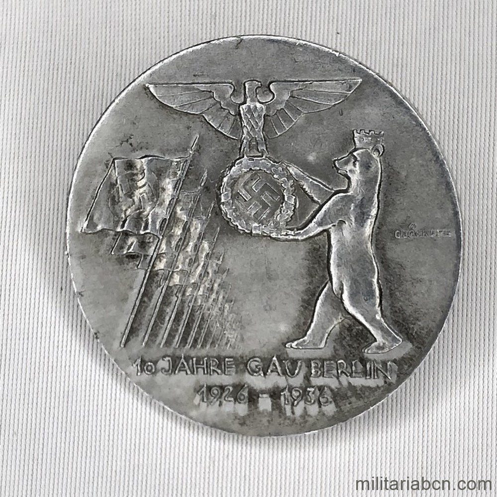 Alemania III Reich. Insignia del 10 Aniversario del Gau de Berlin. 1926 1936