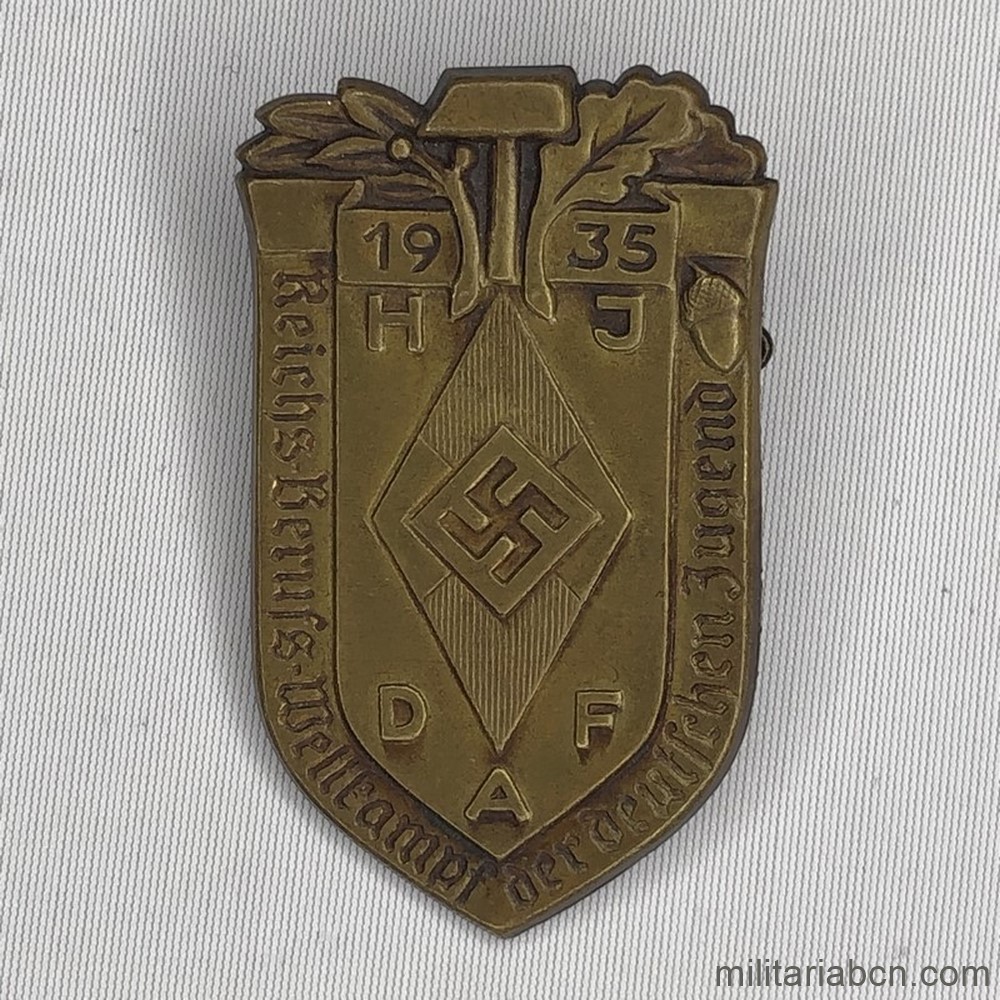 Alemania III Reich. Insignia de las Hitlerjugend. Reichs Berufs Wettkampf der Deutschen Jugend 1935