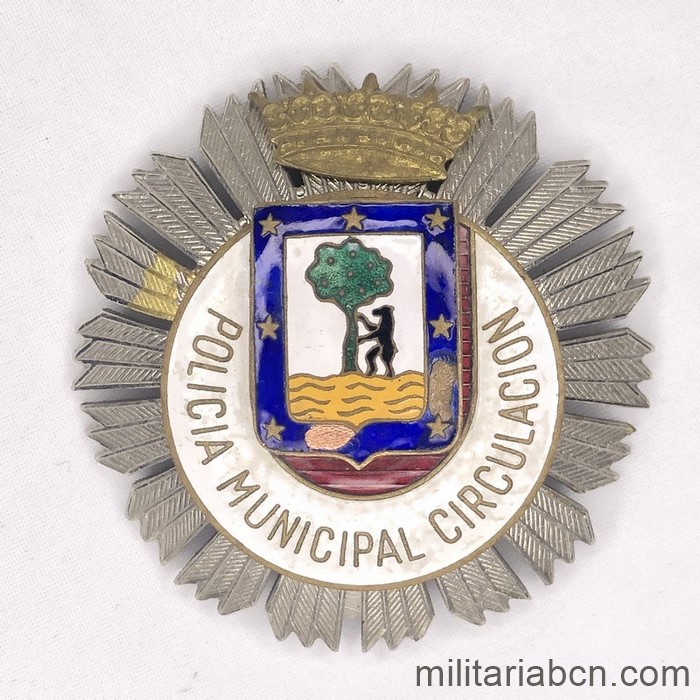 Placa de la Policía Municipal Circulación. Madrid. Epoca de Franco