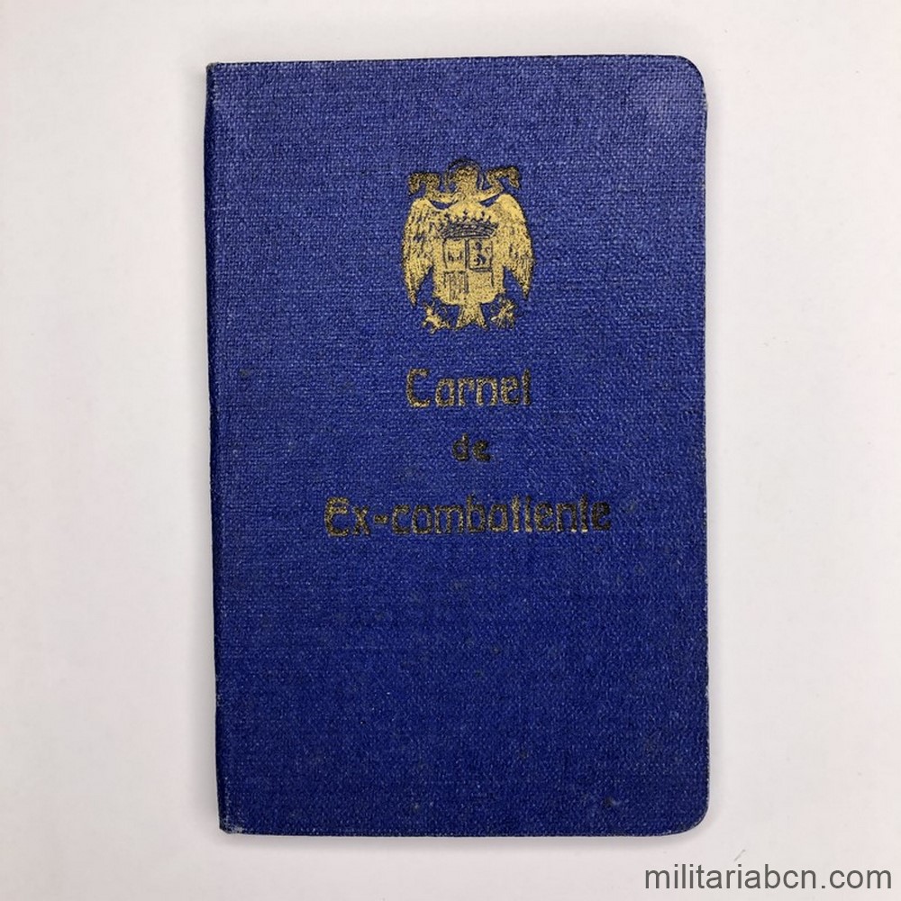 Carnet de Ex Combatiente de un Soldado de Infantería. Barcelona