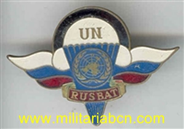 Rusia. Insignia pintada. Tropas en Bosnia de la ONU