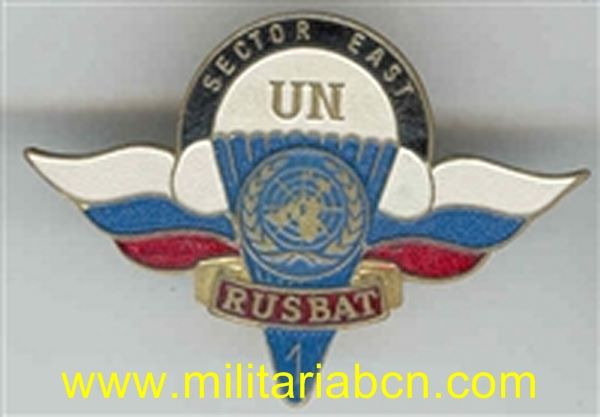Rusia. Insignia pintada. Tropas en Bosnia de la ONU