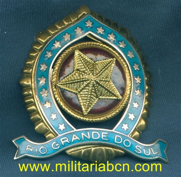 Brasil. Placa de la Policía Militar del Brasil. Rio Grande do Sul.
