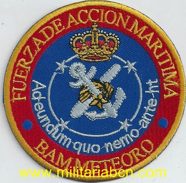 Armada Española. Insignia de tela. Fuerza de Acción Marítima. Bam Meteoro.