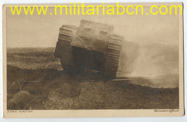 Postal. Canadá. 1ª Guerra Mundial. Carro de combate Mark I.