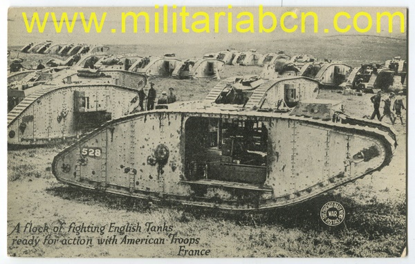 Postal. Reino Unido. 1ª Guerra Mundial. Carros Mark I.