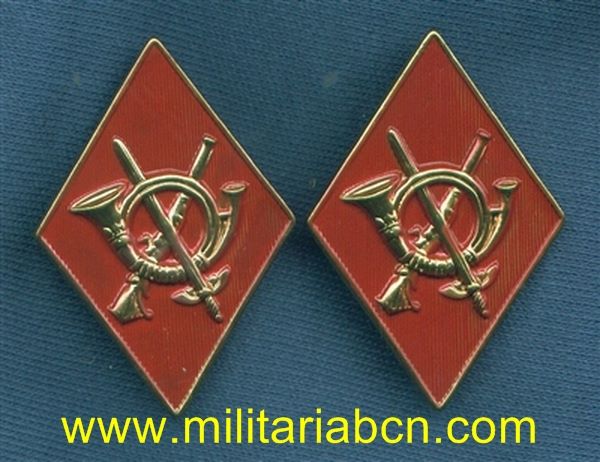 España. Pareja de Rombos de cuello de Tropa. Modelo de los años 50-60. Infantería.