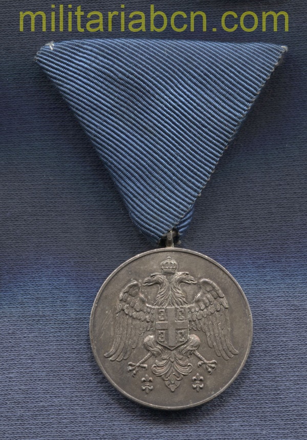 Serbia. Medalla a la Dedicación. 1er Modelo con una corona. 1913. 2ª Clase.