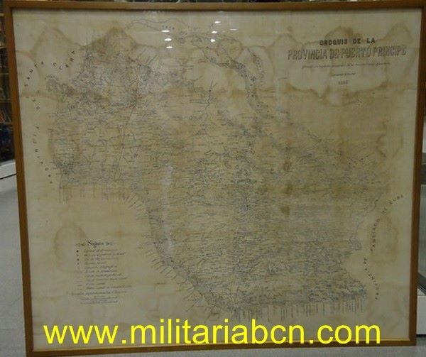 Croquis de la Provincia de Puerto Príncipe (Cuba).  1895.  Guerra de Cuba.