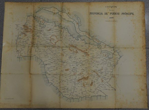 Mapa de Puerto Príncipe. 1896.  Guerra de Cuba. 66 x 49 cm. Talleres del Depósito de Guerra.
