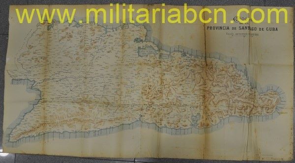 Mapa de la Provincia de Santiago de Cuba.    Guerra de Cuba.  95 x 50