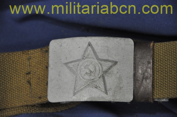 URSS Unión Soviética. Cinturón y hebilla de soldado soviético. Años 60.
