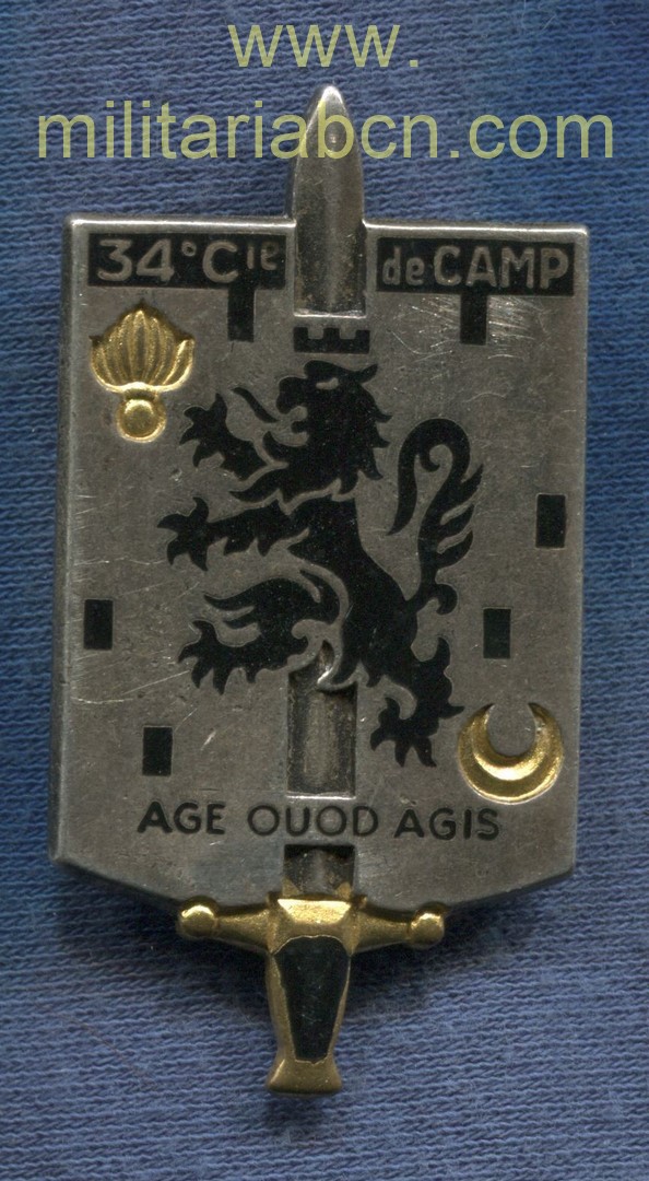 Insignia 34° COMPAGNIE DE CAMP. Drago Paris G1808.