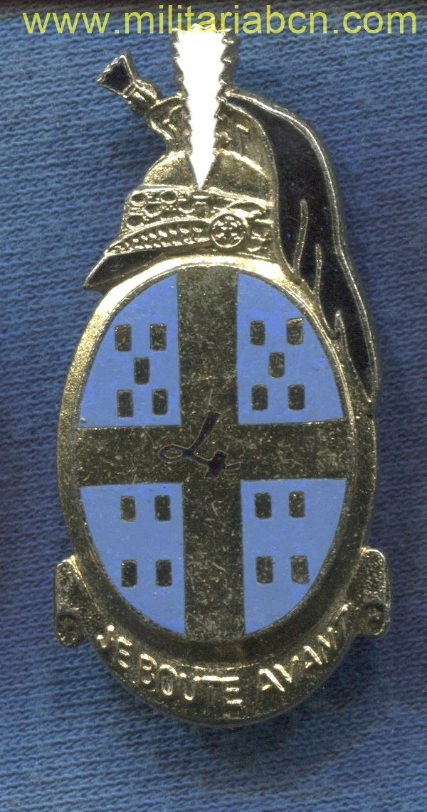 Insignia 4° régiment de dragons Je boute avant. Delsart G2719.