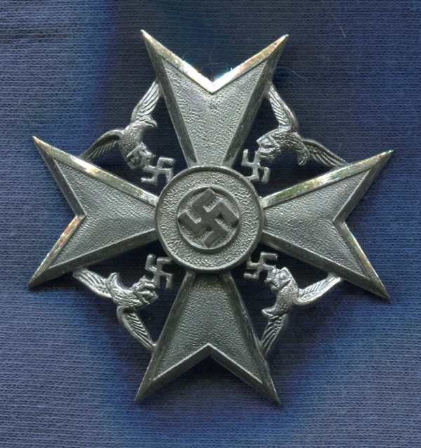 Alemania III Reich. Spanien Kreuz. Sin espadas. Plata. Cruz de España. Reproducción