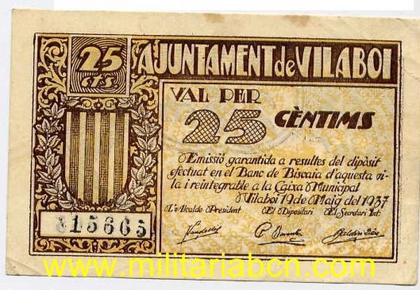 Ajuntament de Vilaboi. 25 cts