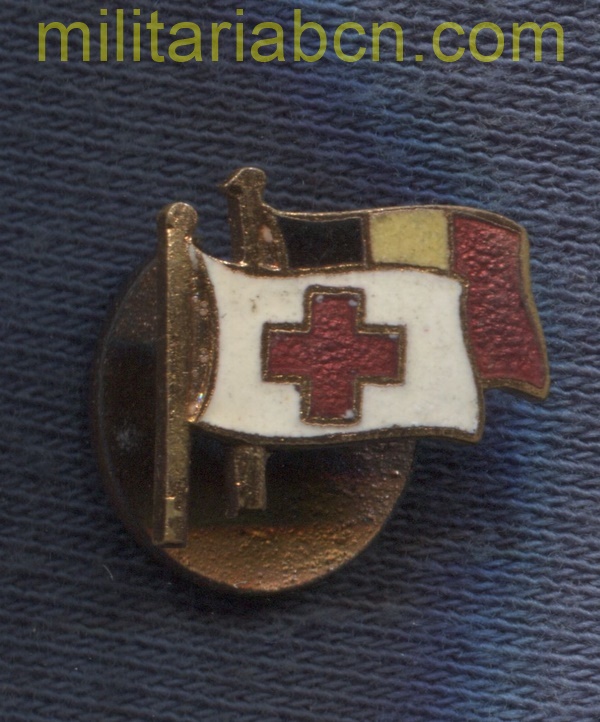 Insignia de solapa de la Cruz Roja Belga. Esmaltada. 15 x 14 mm.