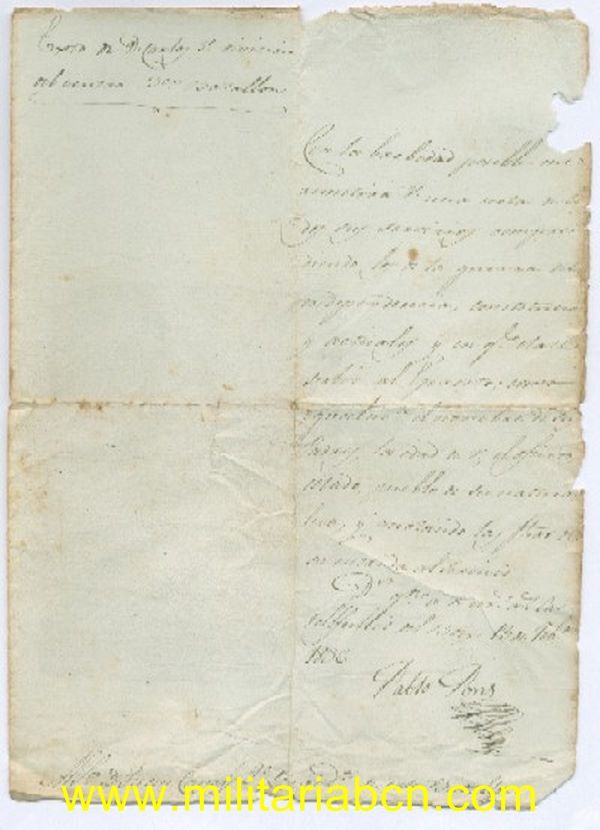 Conjunto de 5 documentos relacionados con la Primera Guerra Carlista:Ejército de Don Carlos