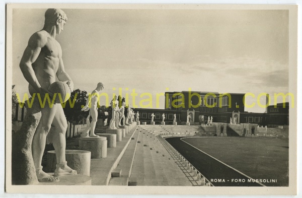 Italia.  Postal del Foro Mussolini.  Época Fascista.