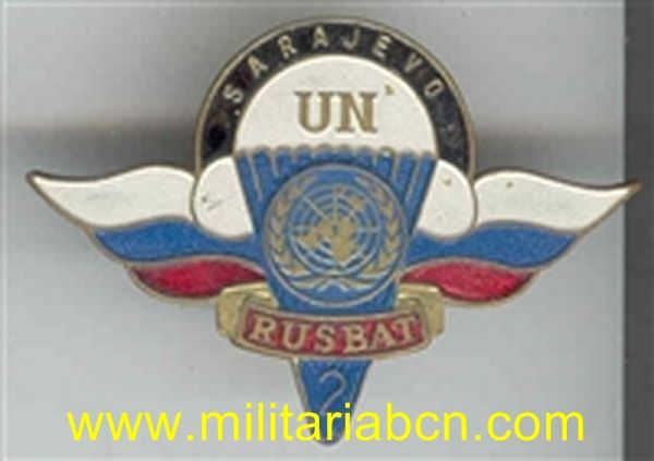 Rusia. Insignia pintada. Tropas en Bosnia de la ONU