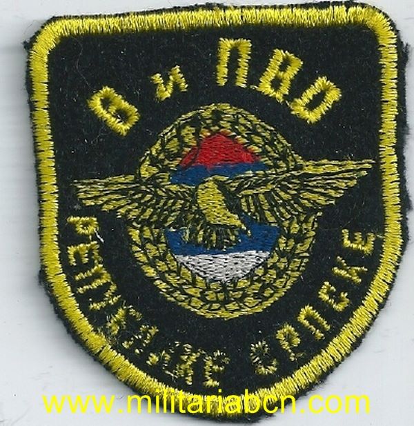 Guerra de los Balcanes. Srpska Republic. Srpska Republic.  Insignia de la Fuerza Aérea. Bordada.