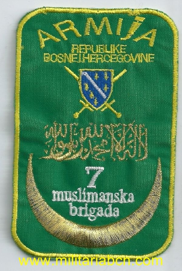 Bosnia. Parche de tela de la Armija Bosnia. 7 Muslimanska Brigada.