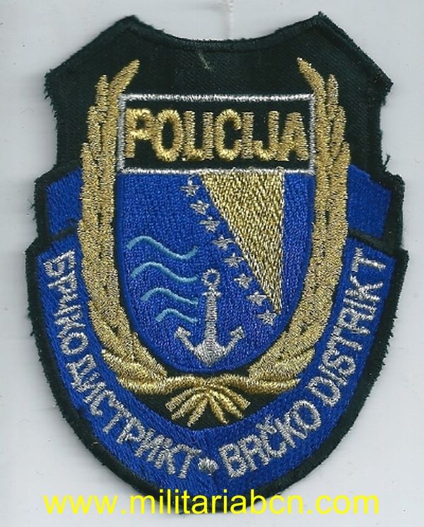 Guerra de los Balcanes. Bosnia and Herzegovina. Insignia de tela. Policía. Brshko District