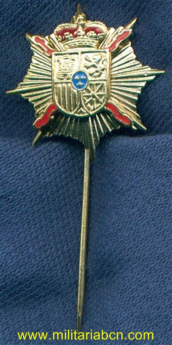 Insignia de solapa de los Reales Tercios. Esmalte al fuego.