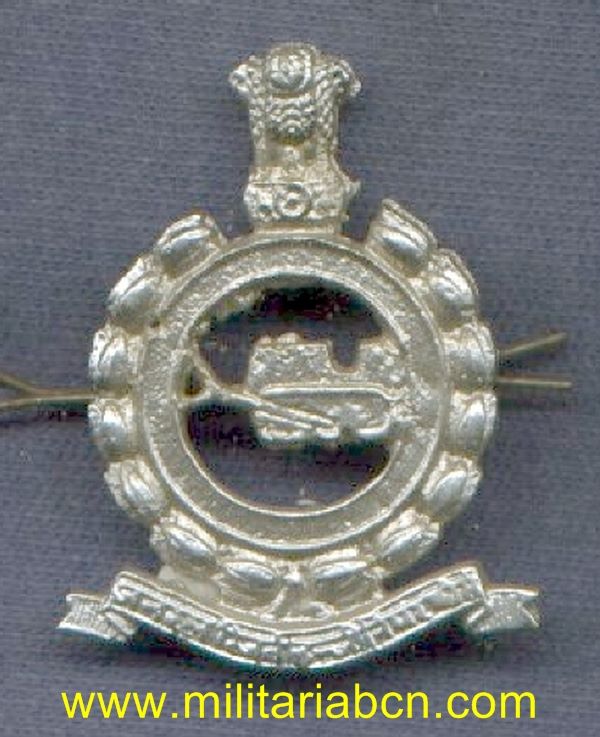 India.  Insignia de boina del Ejército Indio.  Ingenieros.