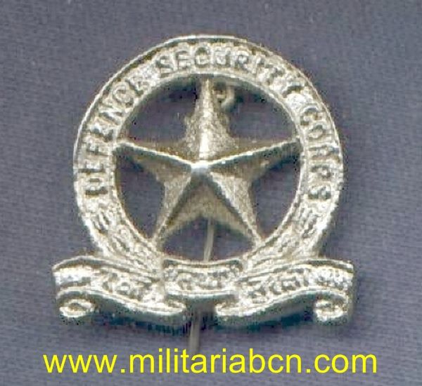India.  Insignia de boina del Ejército Indio.  Defence Security Corps.