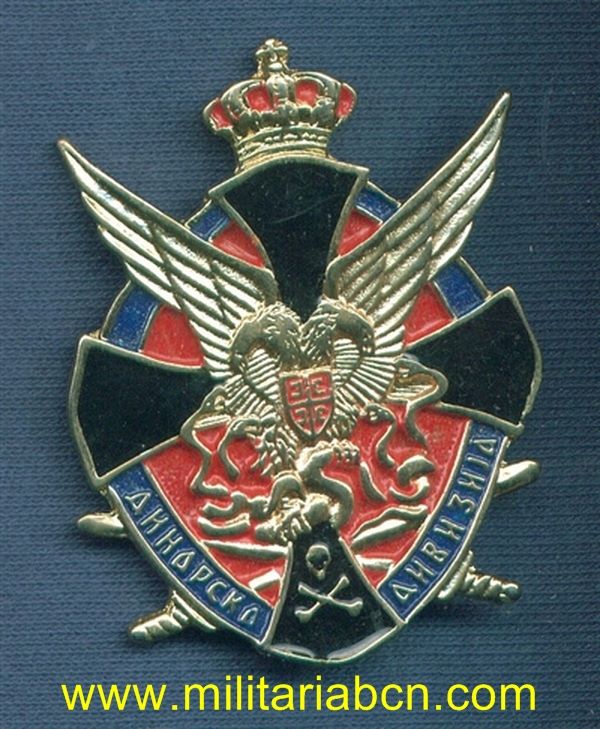 Guerra de los Balcanes. Insignia de boina de las Milicias de la República Srpska de Bosnia. Modelo 25